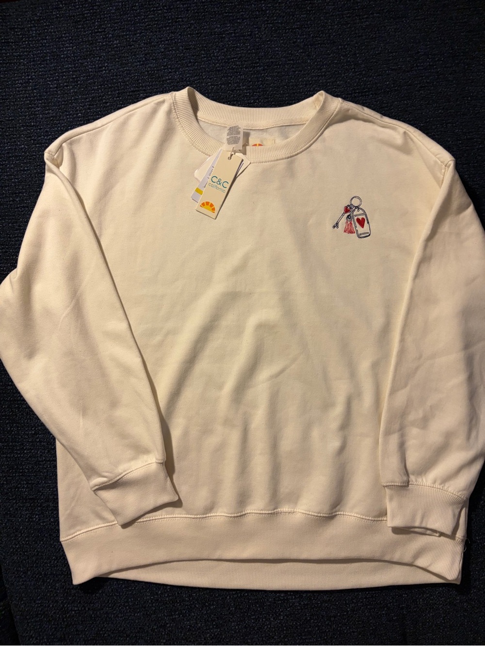 C&C California Unisex Cream Crewneck Sweatshirt